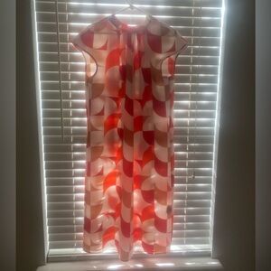 SHEIN Orange and White Pattern Dress size XL